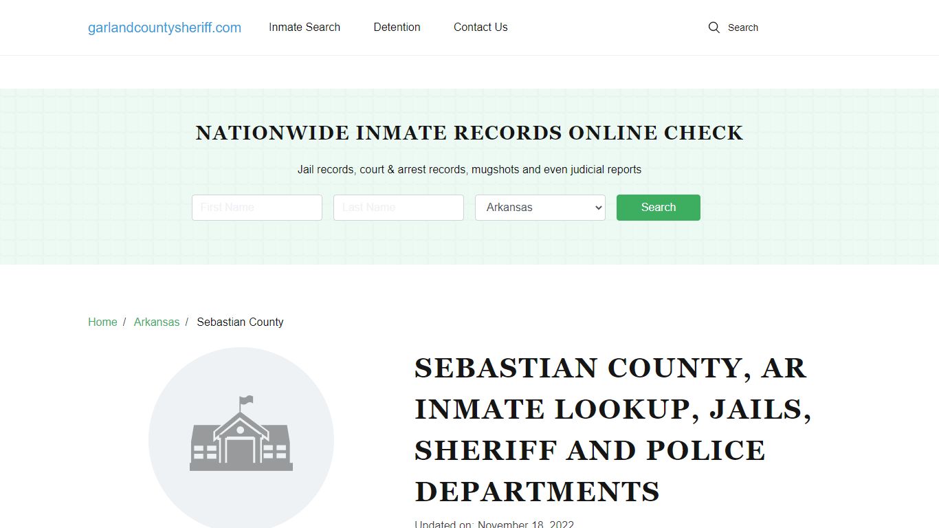 Sebastian County, AR INMATE Search, JAILS, SHERIFF Office, Police